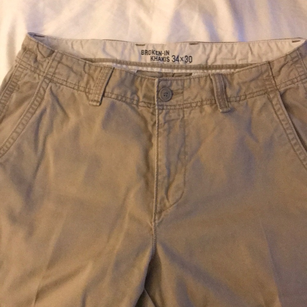 Broken-in khakis by old navy